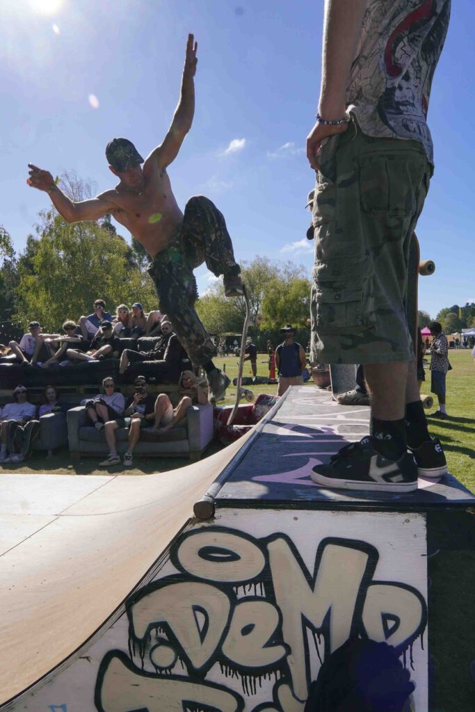 side shot of half pipe ollie during the skate ramp competition at TwoMinds 2026